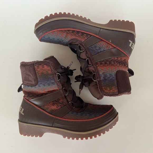 Sorel Tivoli II Aztec Blanket Tobacco Brown Women's Winter Boots, size8 - Picture 7 of 12
